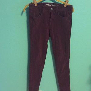 American Eagle Maroon Jeggings